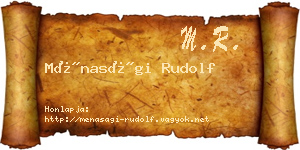 Ménasági Rudolf névjegykártya